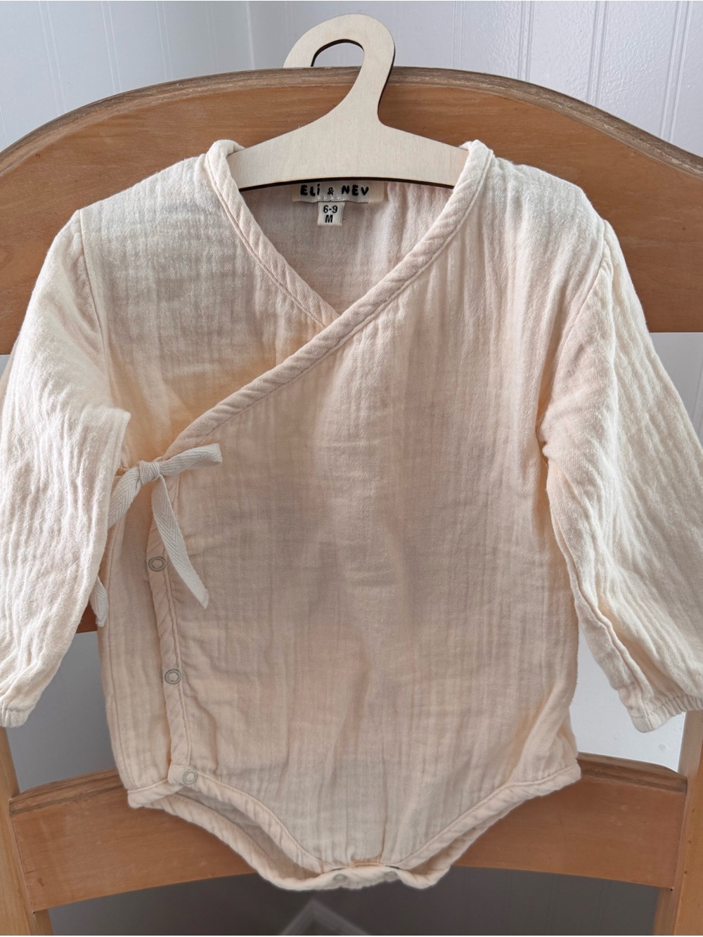 Cream Wrap-Front Baby Bodysuit